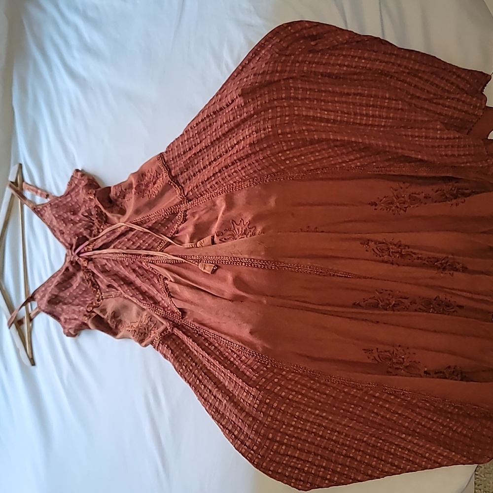 Handmade in India, maxi orange Renaissance dress